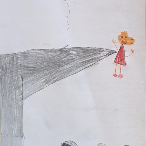 Kinderzeichnung zum Bilderbuch: DIe Torte ist weg