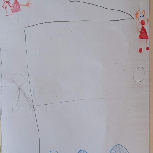 Kinderzeichnung zum Bilderbuch: DIe Torte ist weg
