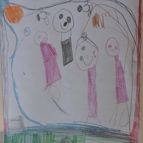 Kinderzeichnung zum Bilderbuch: DIe Torte ist weg