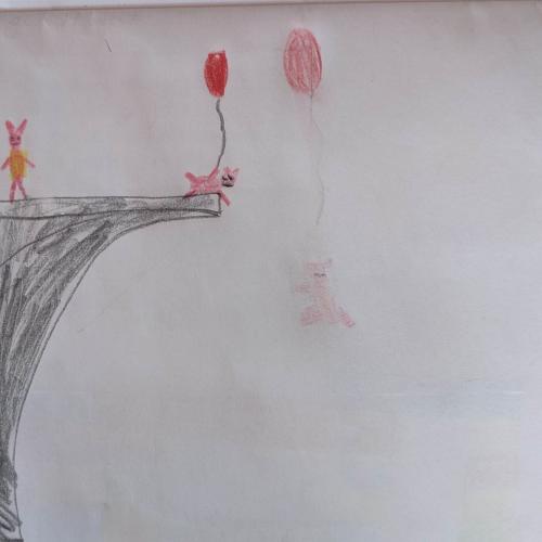 Kinderzeichnung zum Bilderbuch: DIe Torte ist weg