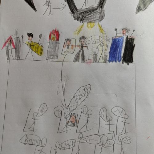 Zeichnung eines Kindes zum Stompworkshop