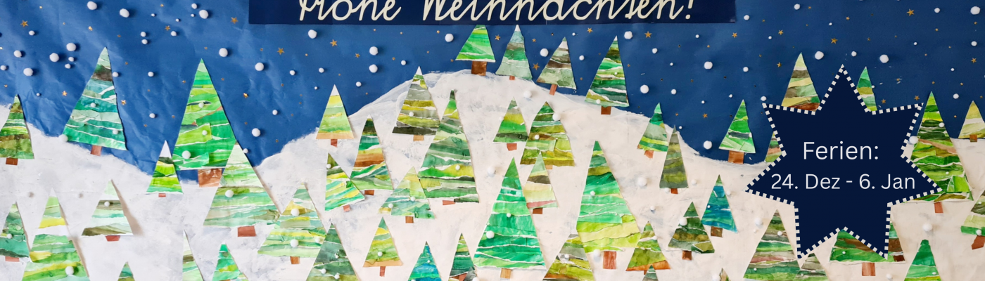 Weihnachten - Collage Bäume erste Klasse